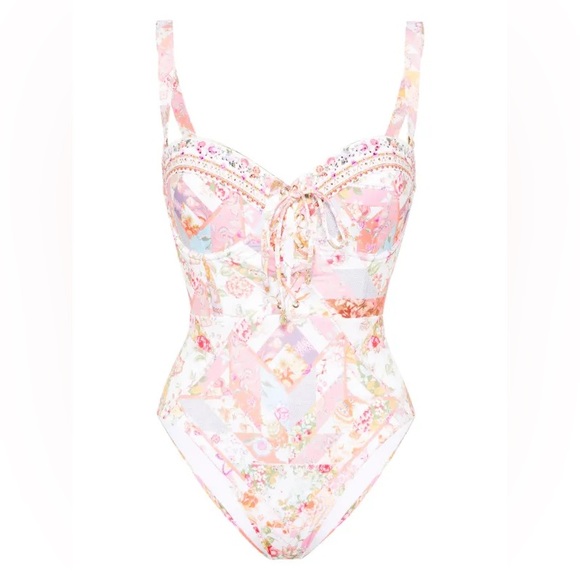 Camilla floral lace-up swimsuit - Picture 1 of 5